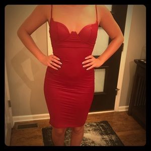 Faux leather midi dress